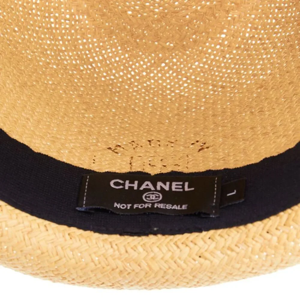 Chanel Straw Raffia CC Trilby Hat